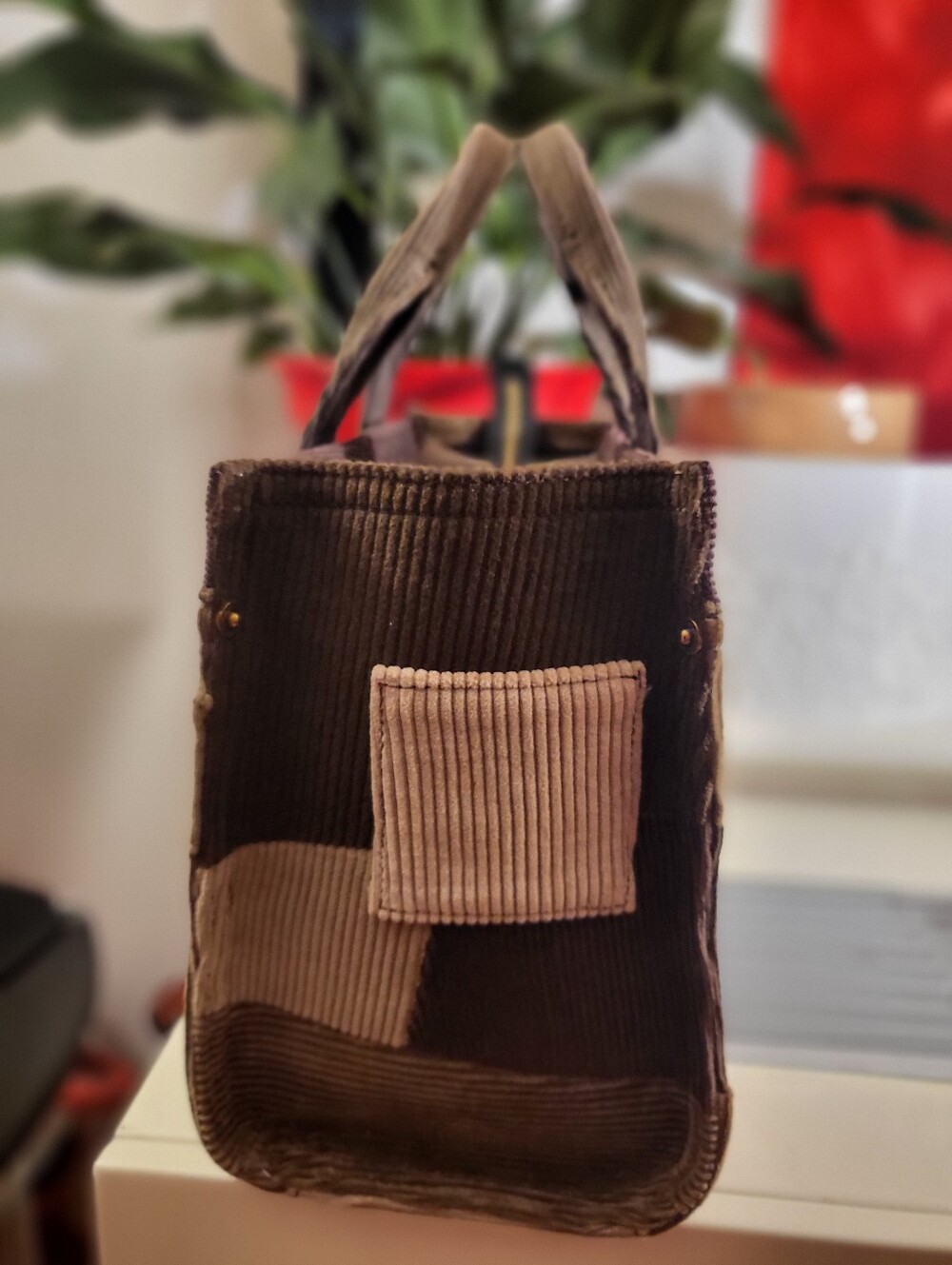 NWOT - Coach Patchwork Corduroy Tote in Brown and Tan - Never Used - Picture 3 of 6